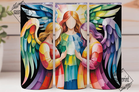 Angelic Watercolor 20oz Tumbler Design Sublimation sassyprint 