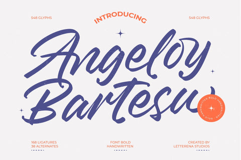 Angeloy Bartesu - Bold Handwritten Font Font Letterena Studios 
