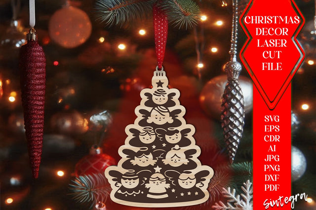 Angels Christmas Tree Balls SVG Laser Cut File v2 SVG Sintegra 