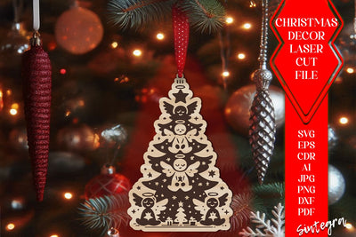 Angels Christmas Tree Balls SVG Laser Cut File v3 SVG Sintegra 
