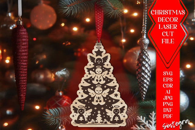 Angels Christmas Tree Balls SVG Laser Cut File v3 SVG Sintegra 