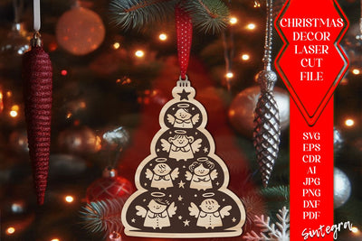 Angels Christmas Tree Balls SVG Laser Cut File v4 SVG Sintegra 
