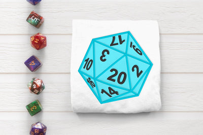 Angled D20 Applique Embroidery Embroidery/Applique DESIGNS Designed by Geeks 