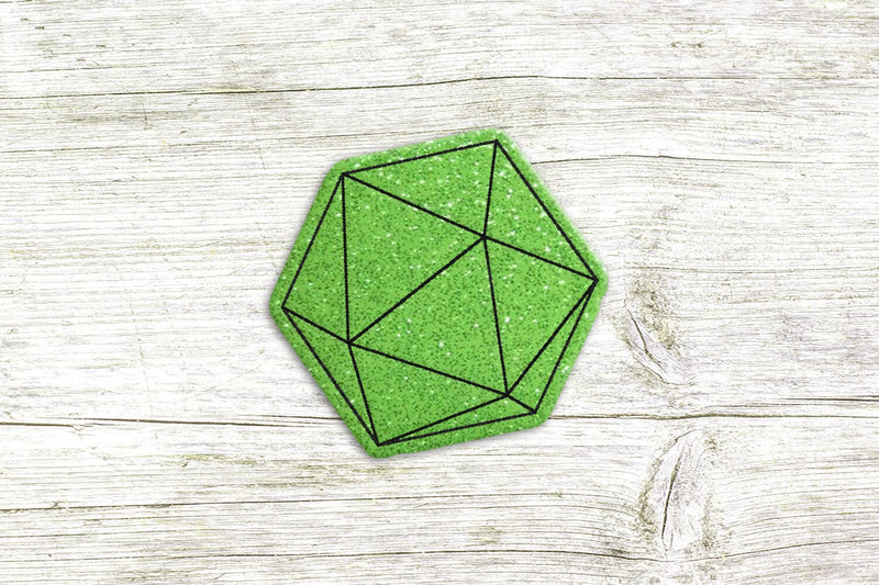 Angled D20 ITH Feltie Applique Embroidery Embroidery/Applique DESIGNS Designed by Geeks 