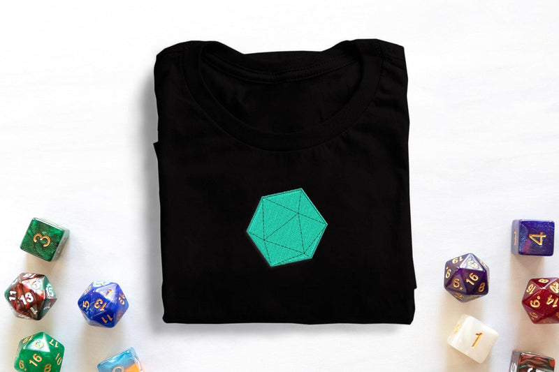 Angled D20 Mini Embroidery Embroidery/Applique DESIGNS Designed by Geeks 