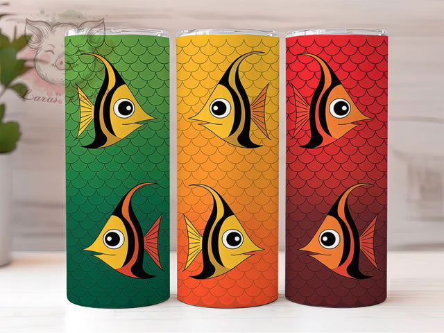 Angler Fishing Lure Tumbler, Angler Tumbler Design, 20oz Tumbler Wrap, Sublimation Design, Outdoor Sports Gift, Fisherman Tumbler Wrap, Bright Fishing Design Sublimation Lara' s Designs 