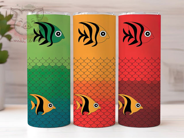 Angler Fishing Lure Tumbler, Angler Tumbler Design, 20oz Tumbler Wrap, Sublimation Design, Outdoor Sports Gift, Fisherman Tumbler Wrap, Bright Fishing Design Sublimation Lara' s Designs 