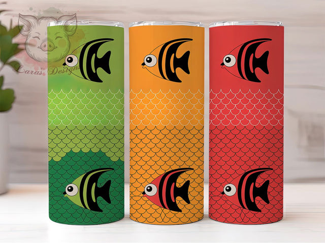 Angler Fishing Lure Tumbler, Angler Tumbler Design, 20oz Tumbler Wrap, Sublimation Design, Outdoor Sports Gift, Fisherman Tumbler Wrap, Bright Fishing Design Sublimation Lara' s Designs 
