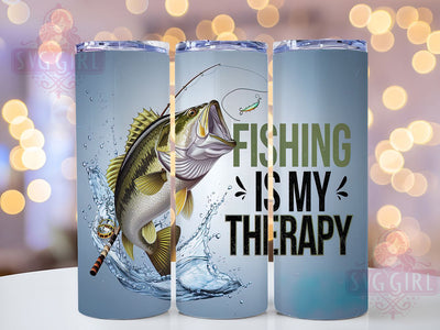 Angler Therapy Relaxation Fishing Tumbler Wrap, Angler Therapy Design, Fisherman Gift Idea, 20oz Outdoor Enthusiast Cup, Custom Fishing Quote Wrap, Sublimation Hunting Template Sublimation SvggirlplusArt 
