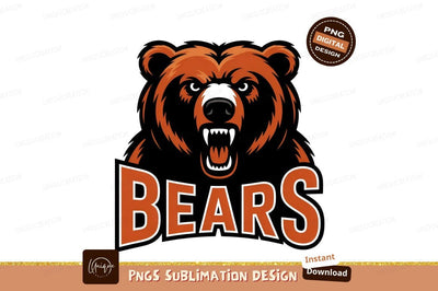 Angry Bears Mascot Head Sports Logo Sublimation Designangry 