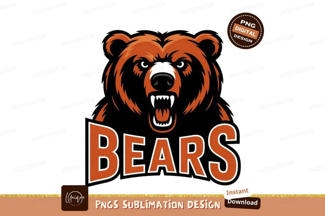 Angry Bears Mascot Head Sports Logo Sublimation Designangry 
