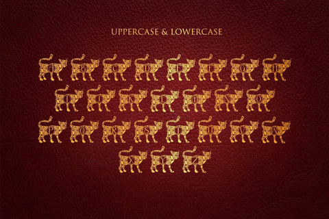 Angry Cat Mandala Monogram Font Dm Letter Studio 