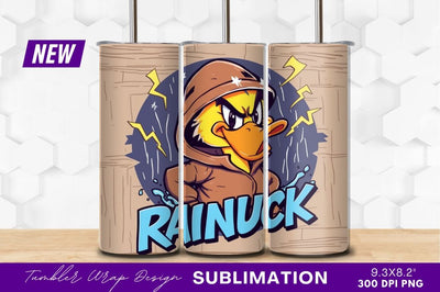 Angry Duck Cartoon Character In Hooded Jacket Sublimation Regulrcrative 