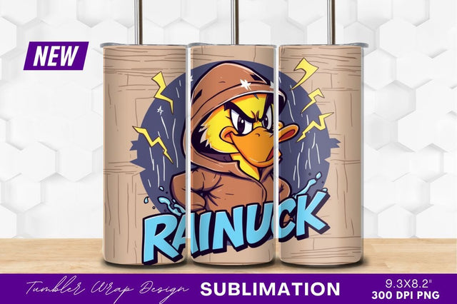 Angry Duck Cartoon Character In Hooded Jacket Sublimation Regulrcrative 