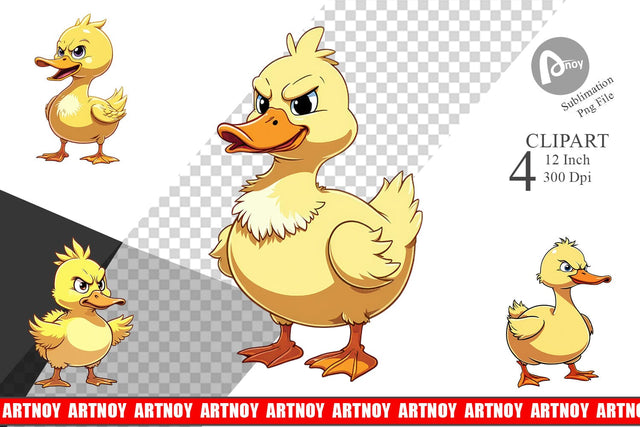 Angry Duck Clipart Sublimation artnoy 