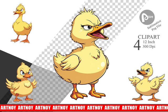 Angry Duck Clipart Sublimation artnoy 