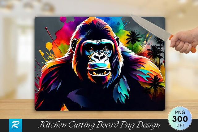 Angry Gorilla Cutting Board Sublimation Regulrcrative 
