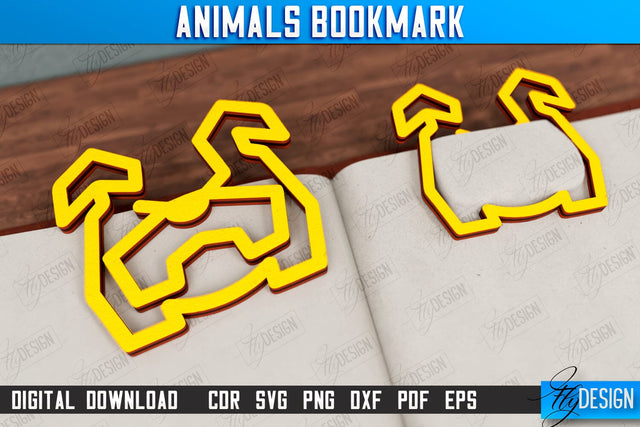 Animal Bookmark | Book Lover | Book Marker | Page Holder | Paperclip | CNC File SVG Fly Design 