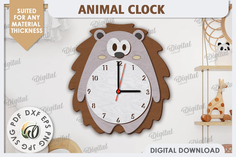 Animal Clocks Laser Cut Bundle. Wooden Wall Clocks SVG SVG Evgenyia Guschina 