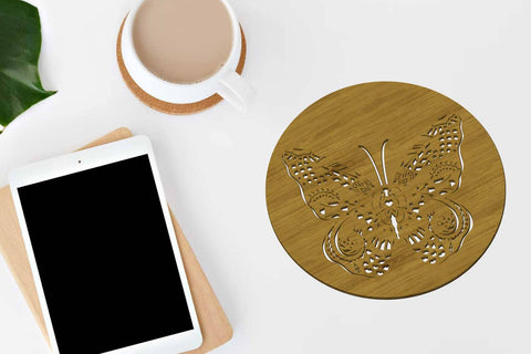 Animal Cup Coasters Set, Onelayered Template SVG LaserCutano 
