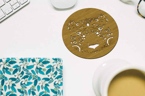 Animal Cup Coasters Set, Onelayered Template SVG LaserCutano 