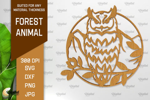 Animal Forest Wall Art Laser Cut Bundle. Wooden Animal Signs SVG SVG Evgenyia Guschina 