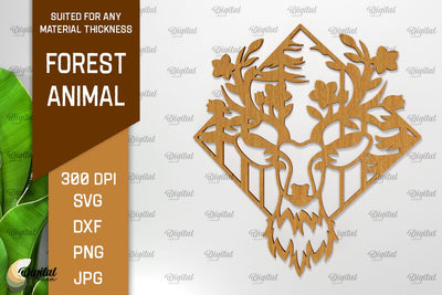 Animal Forest Wall Art Laser Cut. Wooden Animal Sign SVG SVG Evgenyia Guschina 