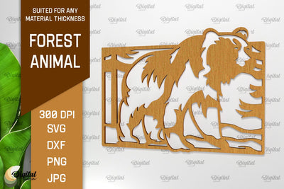 Animal Forest Wall Art Laser Cut. Wooden Animal Sign SVG SVG Evgenyia Guschina 