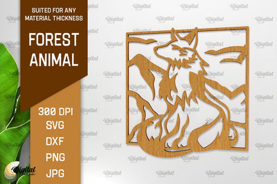 Animal Forest Wall Art Laser Cut. Wooden Animal Sign SVG SVG Evgenyia Guschina 