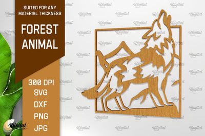 Animal Forest Wall Art Laser Cut. Wooden Animal Sign SVG SVG Evgenyia Guschina 