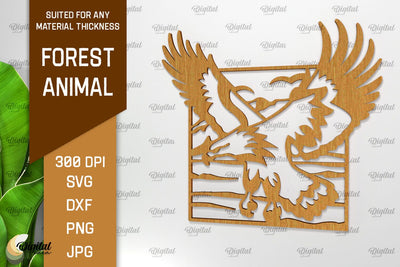 Animal Forest Wall Art Laser Cut. Wooden Animal Sign SVG SVG Evgenyia Guschina 