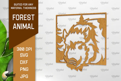 Animal Forest Wall Art Laser Cut. Wooden Animal Sign SVG SVG Evgenyia Guschina 