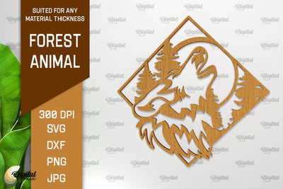 Animal Forest Wall Art Laser Cut. Wooden Animal Sign SVG SVG Evgenyia Guschina 