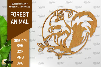 Animal Forest Wall Art Laser Cut. Wooden Animal Sign SVG SVG Evgenyia Guschina 