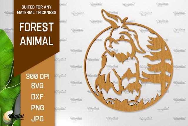 Animal Forest Wall Art Laser Cut. Wooden Animal Sign SVG SVG Evgenyia Guschina 