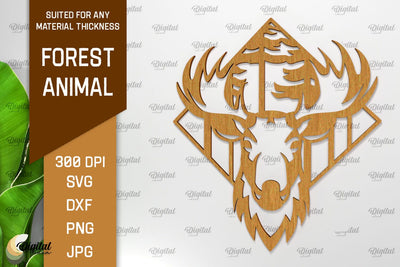 Animal Forest Wall Art Laser Cut. Wooden Animal Sign SVG SVG Evgenyia Guschina 