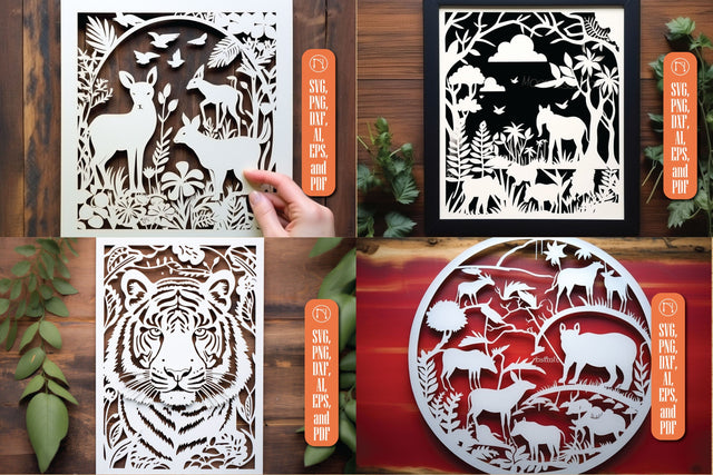 Animal Frame Paper Cut Design Bundle SVG MD JOYNAL ABDIN 