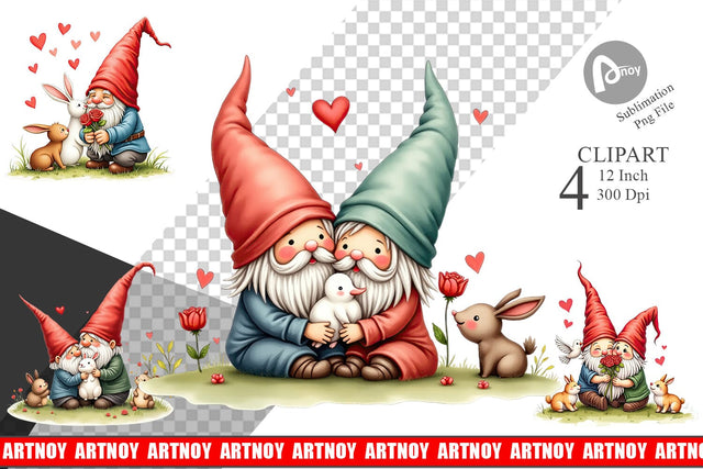 Animal Friend Gnome Clipart Sublimation artnoy 