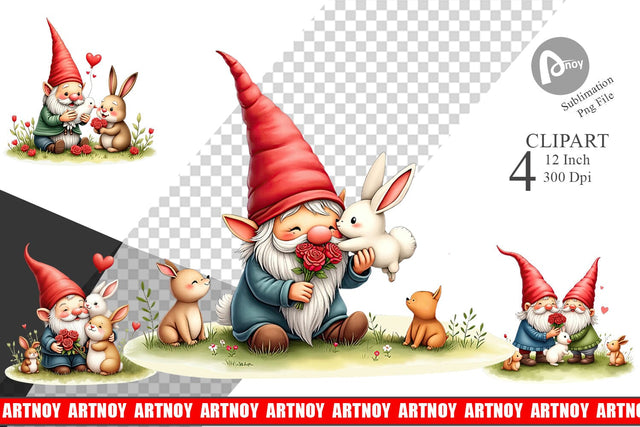 Animal Friend Gnome Clipart Sublimation artnoy 