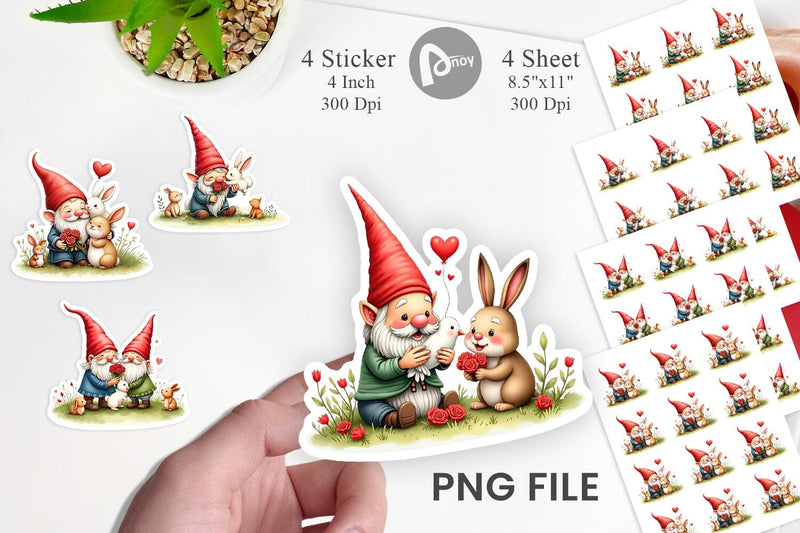 Animal Friend Gnome Sticker Sublimation artnoy 