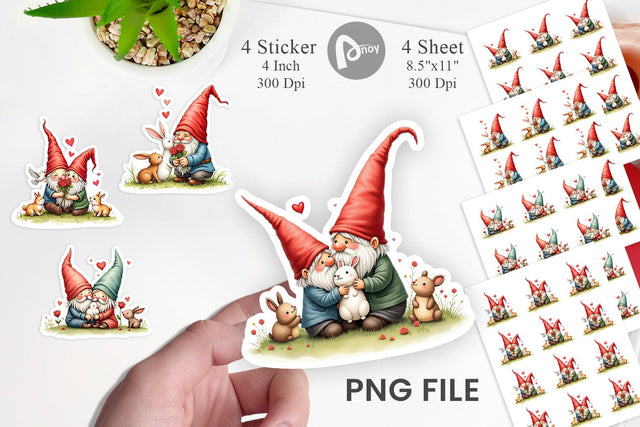 Animal Friend Gnome Sticker Sublimation artnoy 
