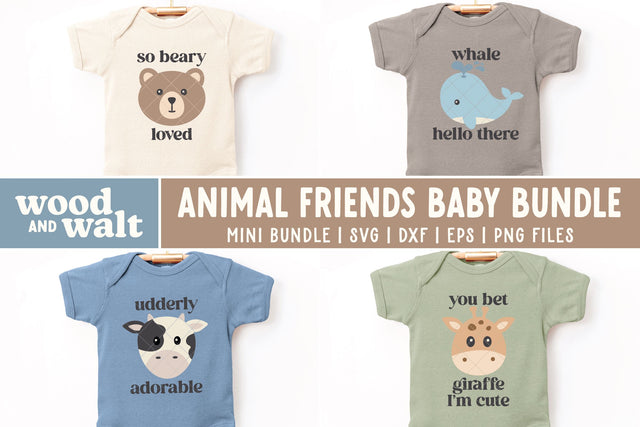 Animal Friends Baby SVG Bundle | Newborn Onesie Bundle SVG Wood And Walt 