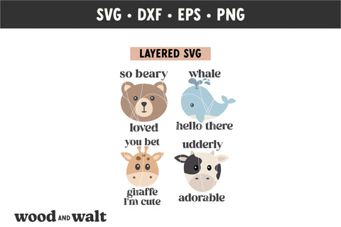 Animal Friends Baby SVG Bundle | Newborn Onesie Bundle SVG Wood And Walt 