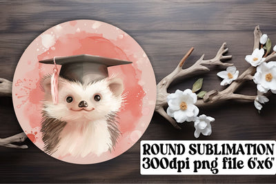 Animal Graduates Circle Sublimation Design keychain Sublimation afrosvg 
