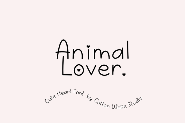 Animal Lover Font Cotton White Studio 