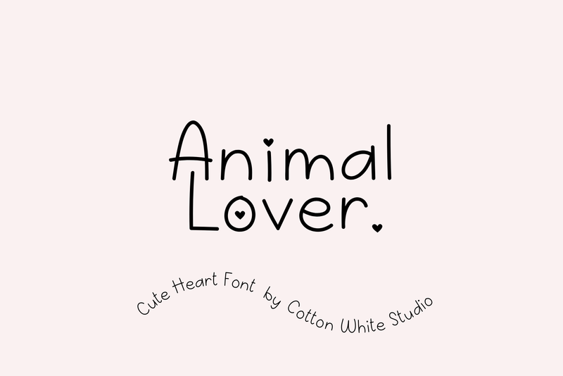 Animal Lover Font Cotton White Studio 