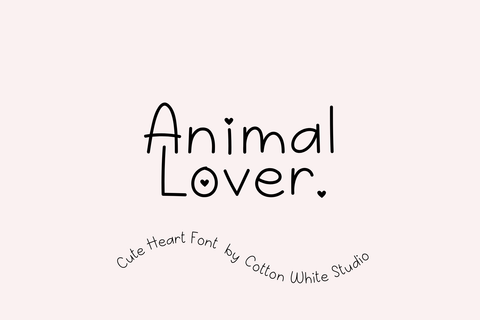 Animal Lover Font Cotton White Studio 
