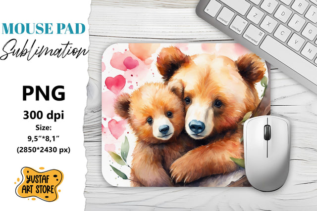 Animal mouse pad. Cute Bears sublimation Sublimation Yustaf Art Store 
