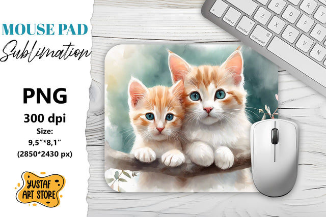 Animal mouse pad. Cute Cat sublimation Sublimation Yustaf Art Store 
