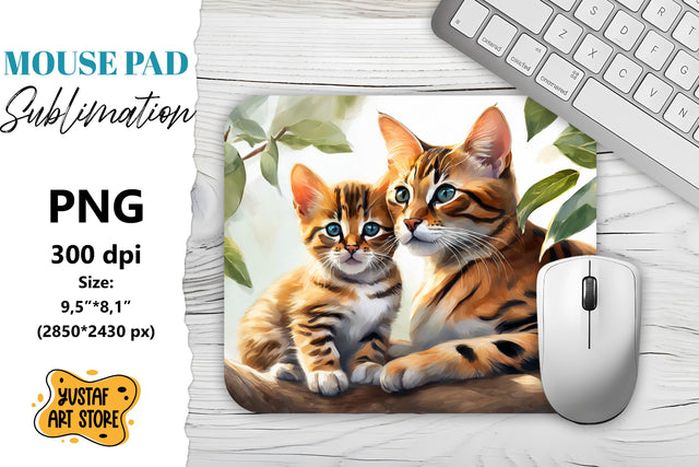 Animal mouse pad. Cute Cat sublimation Sublimation Yustaf Art Store 